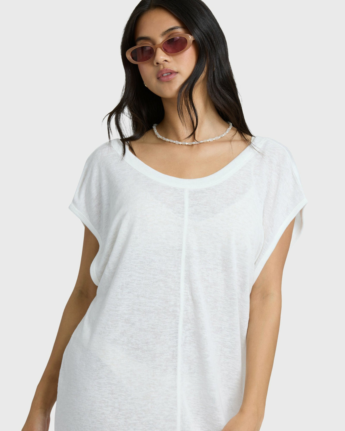 Billabong Women's Hallow Wave Mini Short Sleeve Dress - Salt Crystal