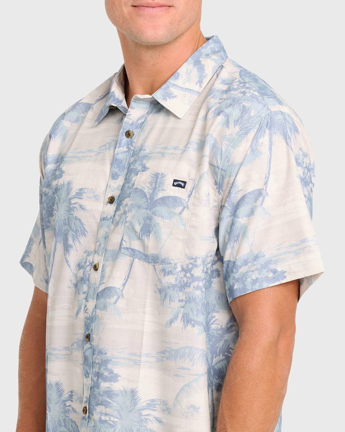 Billabong Men's Sundays Lounge Short Sleeve Woven Shirt - Blue Haze
