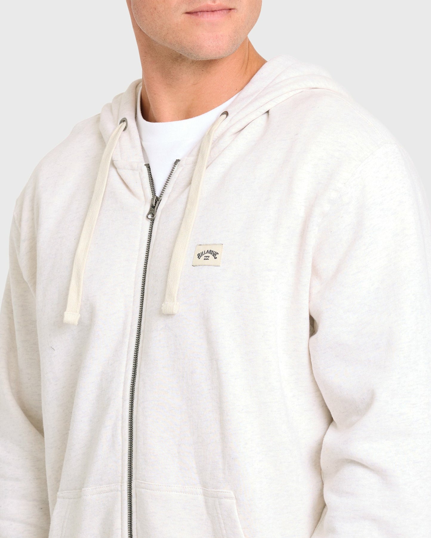 Billabong Men's All Day Zip-Up Hoodie - Light Gray Heather