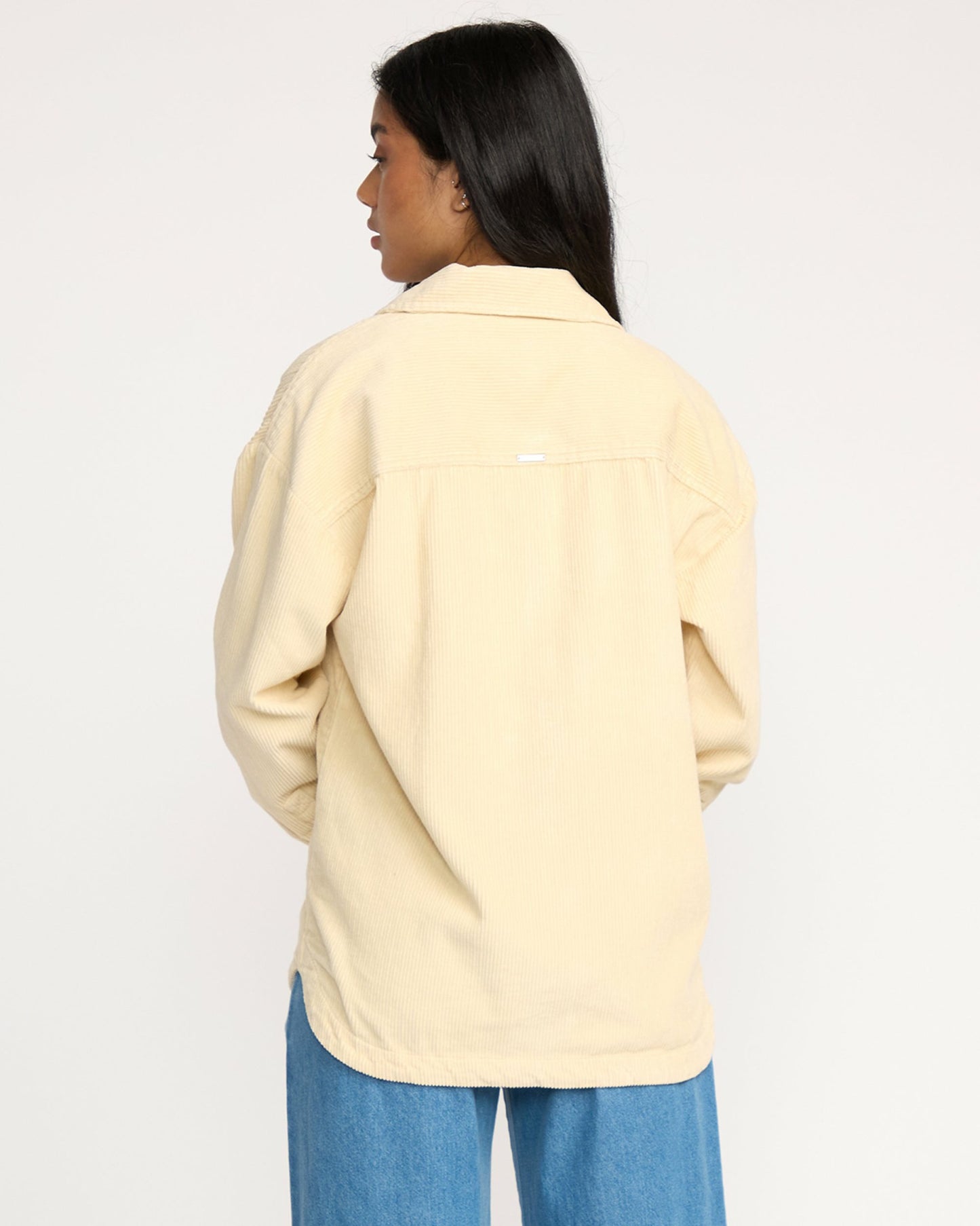 Billabong Women's Fadeaway Long Sleeve Cord Shacket - Whitecap