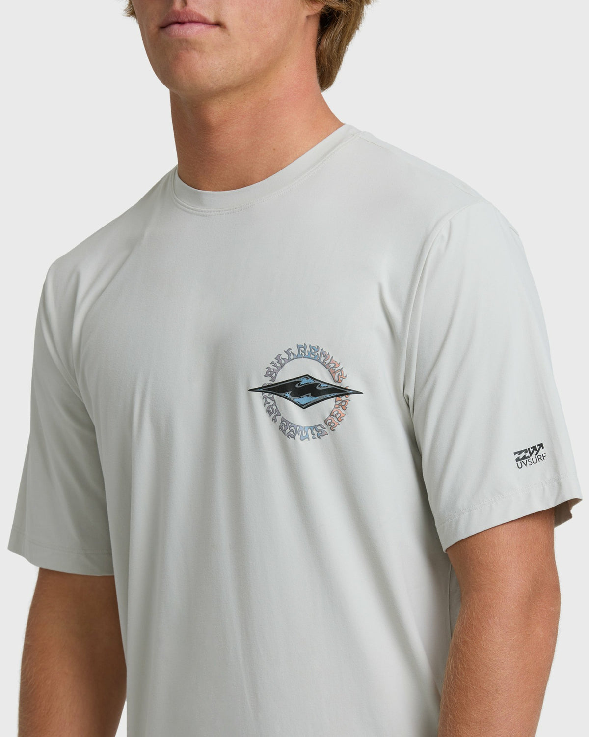Billabong Men's Hollow Diamond Loose Fit Short Sleeve Surf Tee - Silver