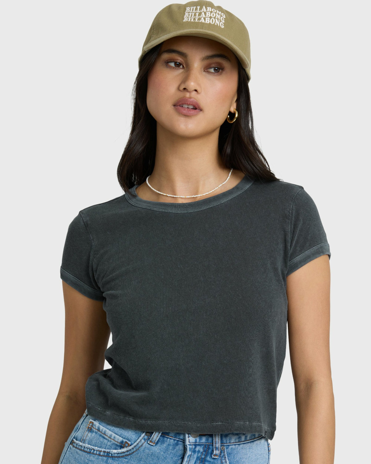 Billabong Women's Daily T Short Sleeve T-Shirt - Black Sands