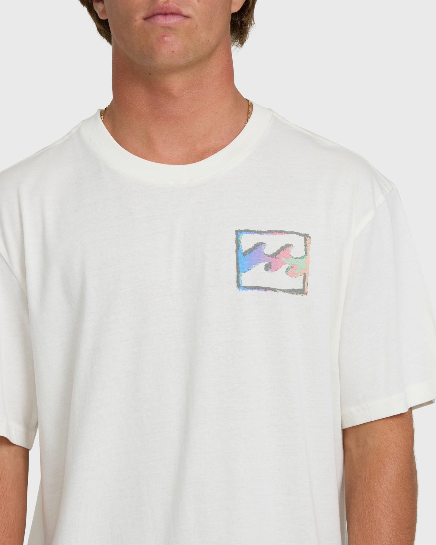 Billabong Men's Crayon Wave Premium Short Sleeve T-Shirt - Off White