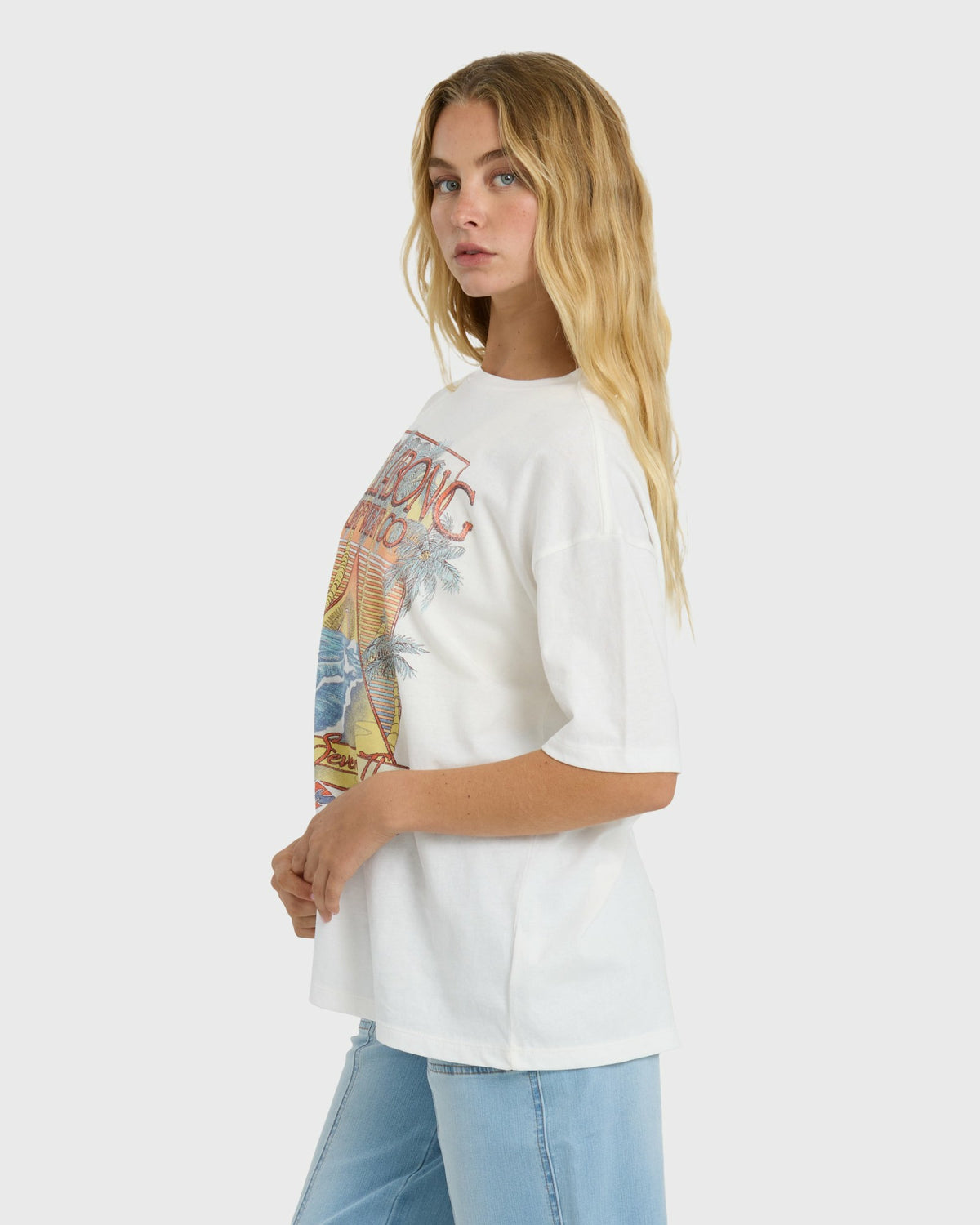 Billabong Women's Sun Meets Sea Short Sleeve T-Shirt - Salt Crystal