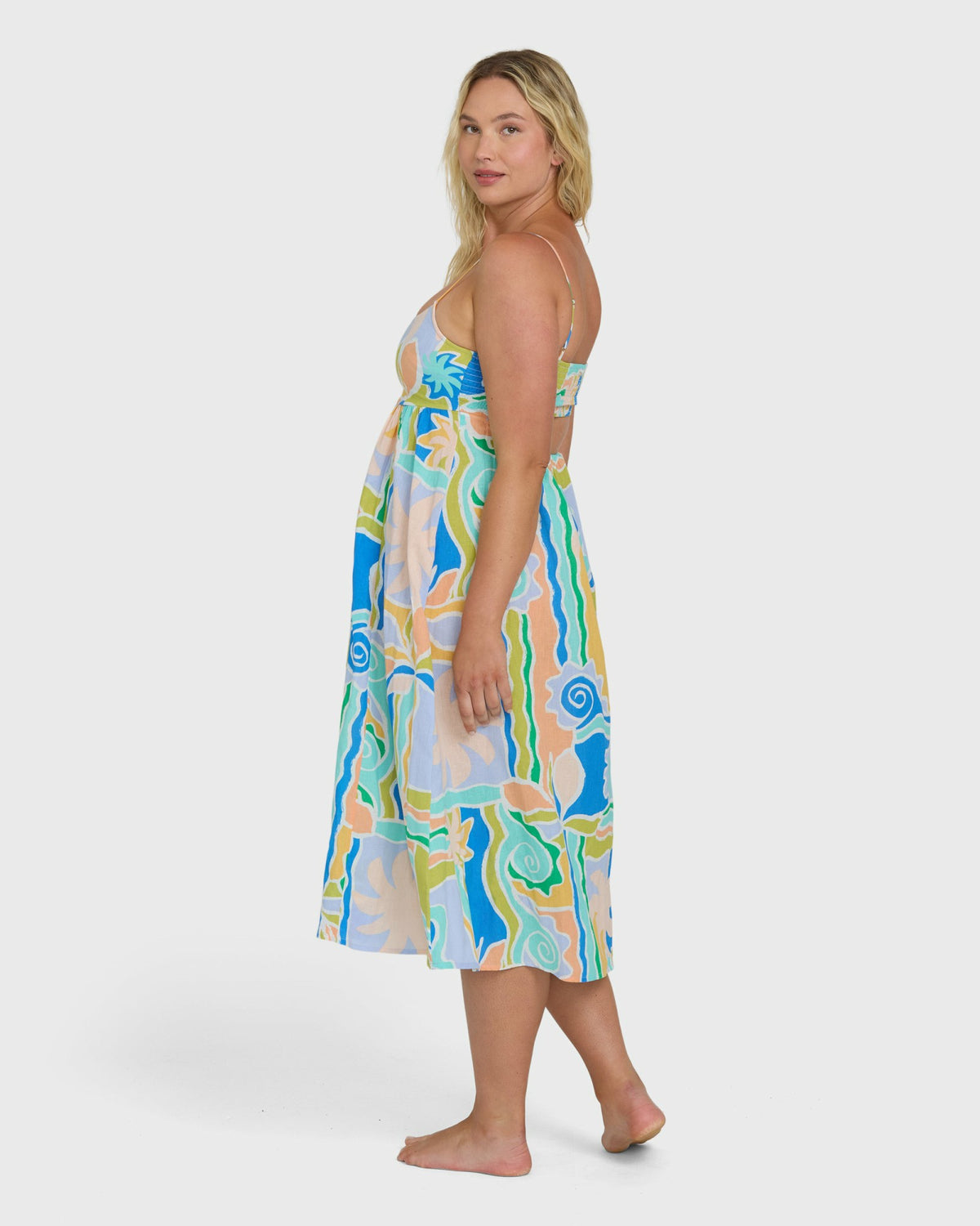 Billabong Women's Island Life Midi Dress - Blue Multi