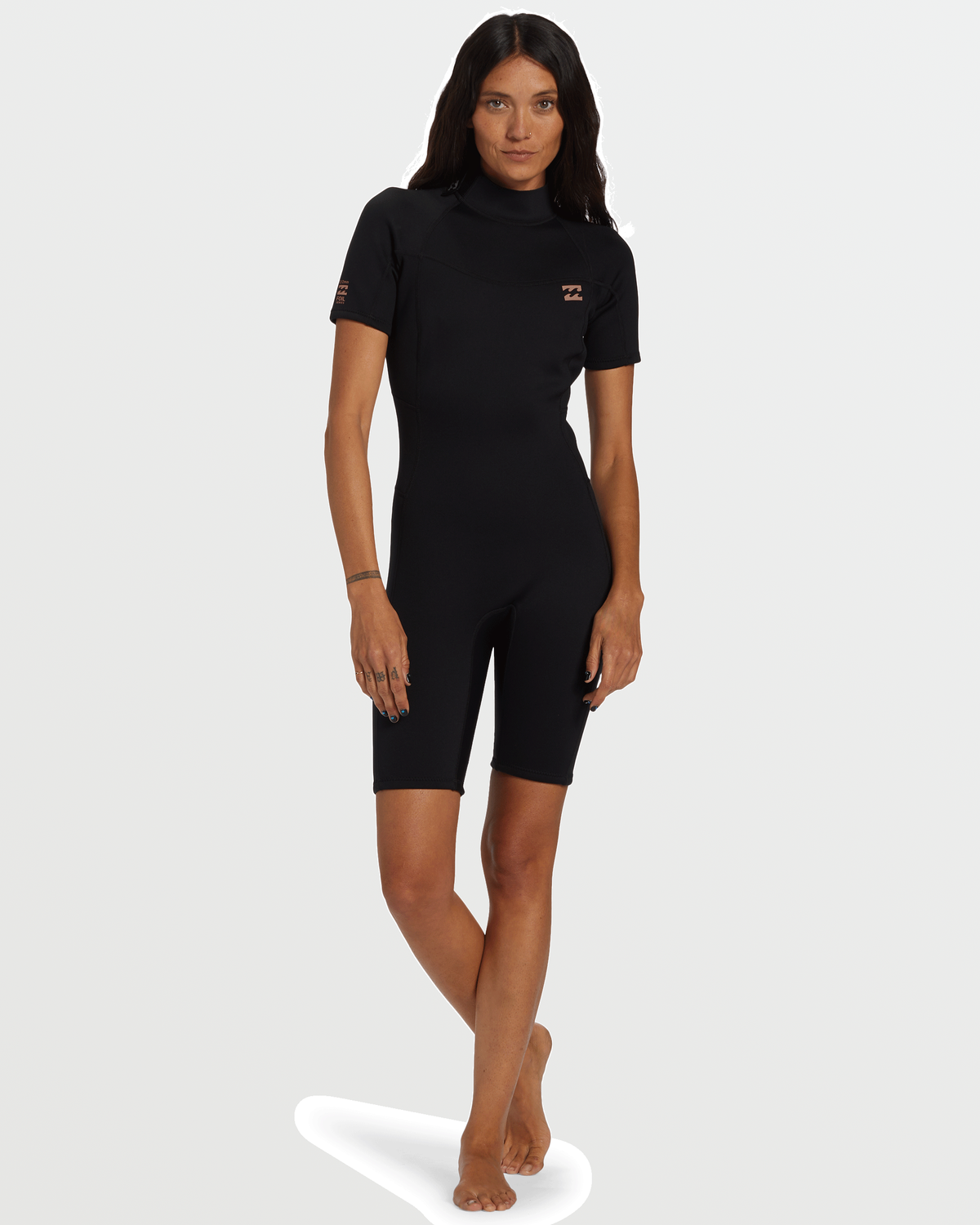 Billabong Women's Foil Flatlock Short Sleeve Springsuit - Black