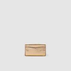 Sandro Women Gold leather clutch bag