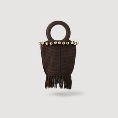 Sandro Women Small beaded fringed crochet bag
