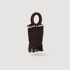 Sandro Women Small beaded fringed crochet bag