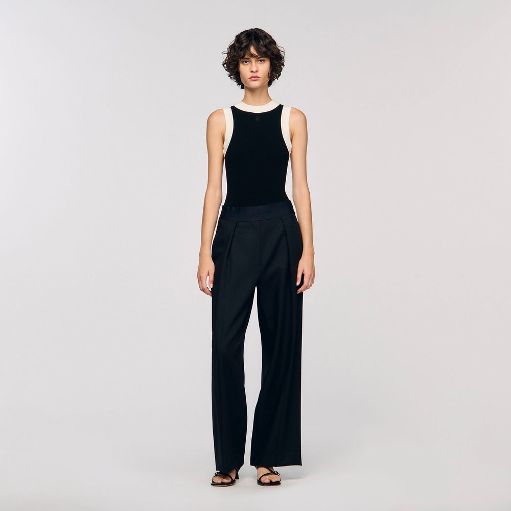 Sandro Women Two-tone knit bodysuit