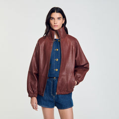 Sandro Women Oversized leather jacket