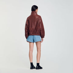 Sandro Women Oversized leather jacket