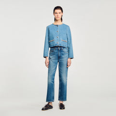 Sandro Women Rhinestone denim jacket