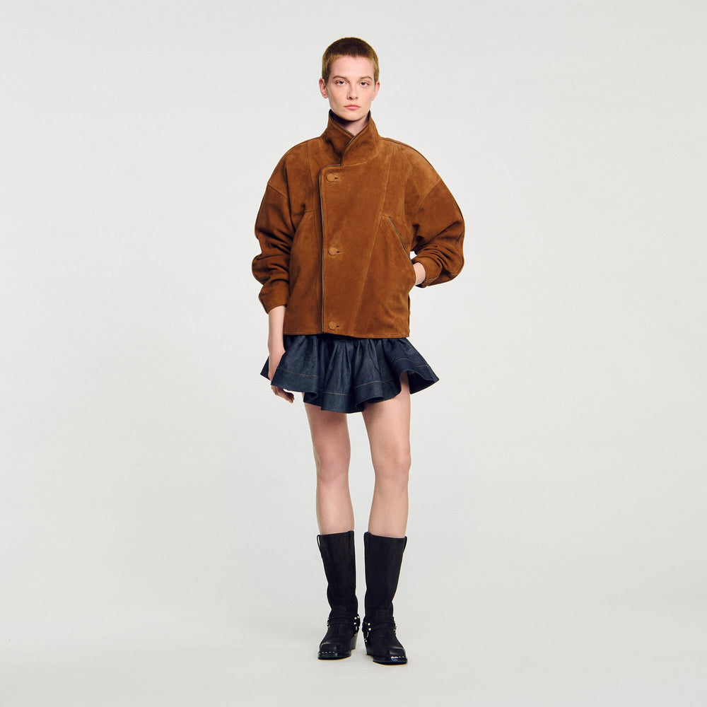 Sandro Women Oversized suede jacket