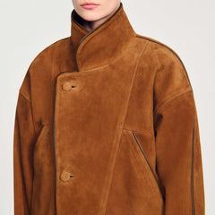 Sandro Women Oversized suede jacket