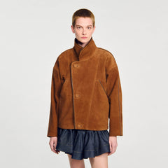 Sandro Women Oversized suede jacket