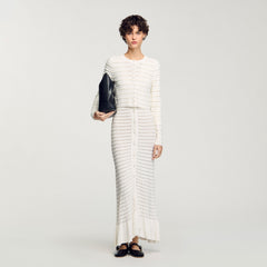Sandro Women Cropped cardigan with pearl buttons