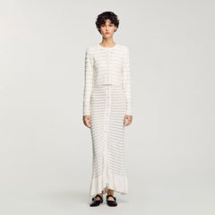 Sandro Women Cropped cardigan with pearl buttons