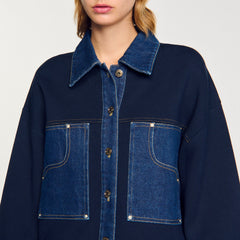 Sandro Women Denim detail cardigan