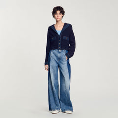 Sandro Women Cardigan with denim details