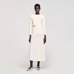 Sandro Women Cropped cardigan with pearl buttons
