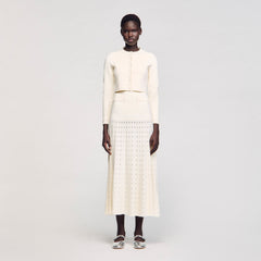 Sandro Women Cropped cardigan with pearl buttons