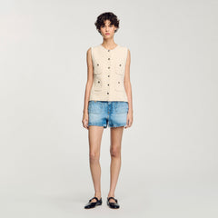 Sandro Women Decorative tweed vest