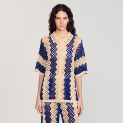 Sandro Women Two-tone knit cardigan