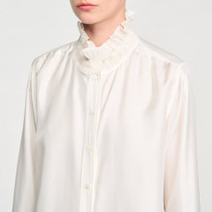 Sandro Women Silk shirt with gathered collar