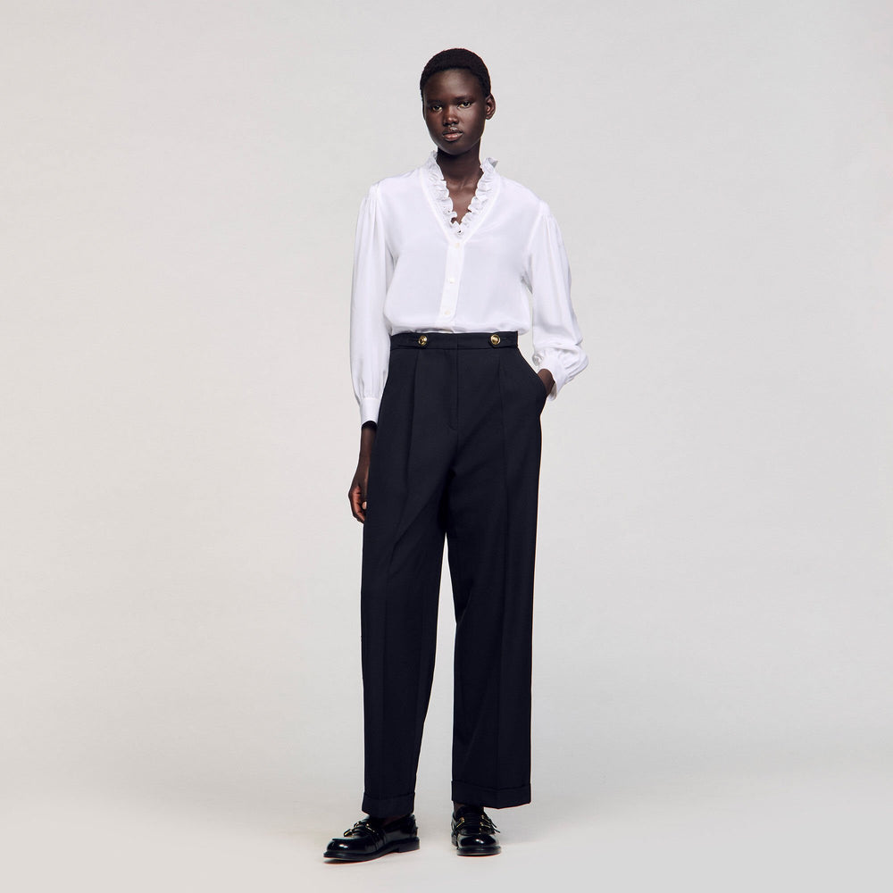 Sandro Women Flowy silk shirt