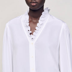 Sandro Women Flowy silk shirt