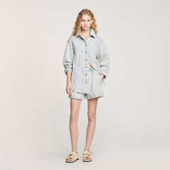 Sandro Women Denim shirt with rhinestones