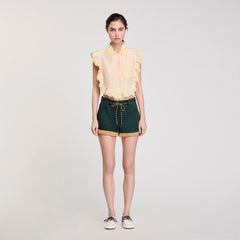 Sandro Women Shirt collar with lace detail