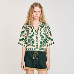 Sandro Women Floral motif shirt