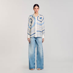 Sandro Women Spiral-motif long sleeve shirt