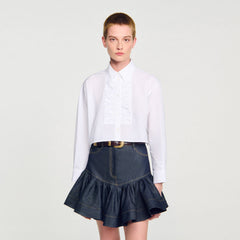 Sandro Women Cropped shirt with bow detail