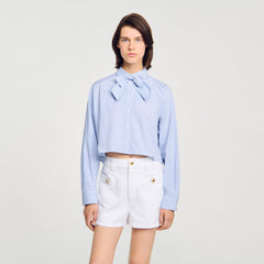 Sandro Women Bow collar shirt