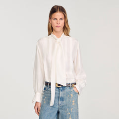 Sandro Women Silk lavallière shirt