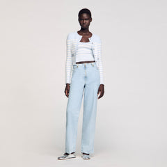 Sandro Women Faded wide-leg jeans
