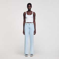 Sandro Women Faded wide-leg jeans