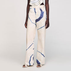 Sandro Women Wide-leg striped jeans