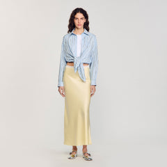 Sandro Women Maxi satin-effect skirt
