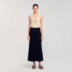 Sandro Women Maxi decorative knit skirt