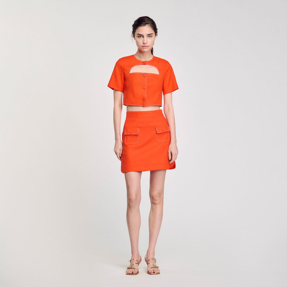Sandro Women Mini skirt with pockets