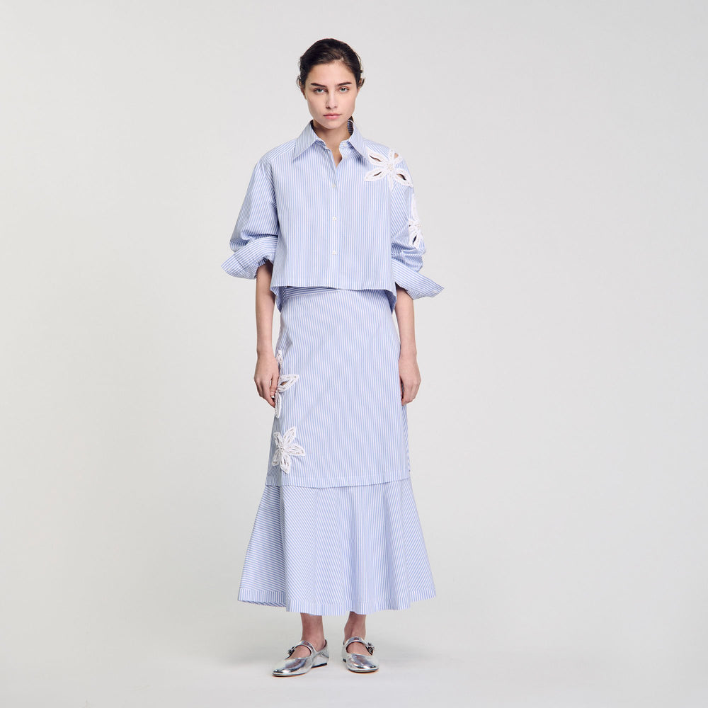 Sandro Women Maxi striped skirt