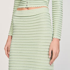 Sandro Women Rhinestone knit maxi skirt