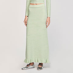 Sandro Women Rhinestone knit maxi skirt