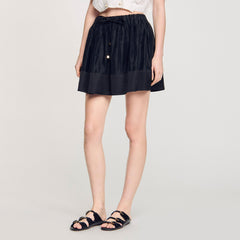 Sandro Women Mini dual-material skirt