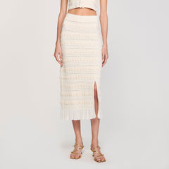 Sandro Women Maxi skirt with crochet detailing
