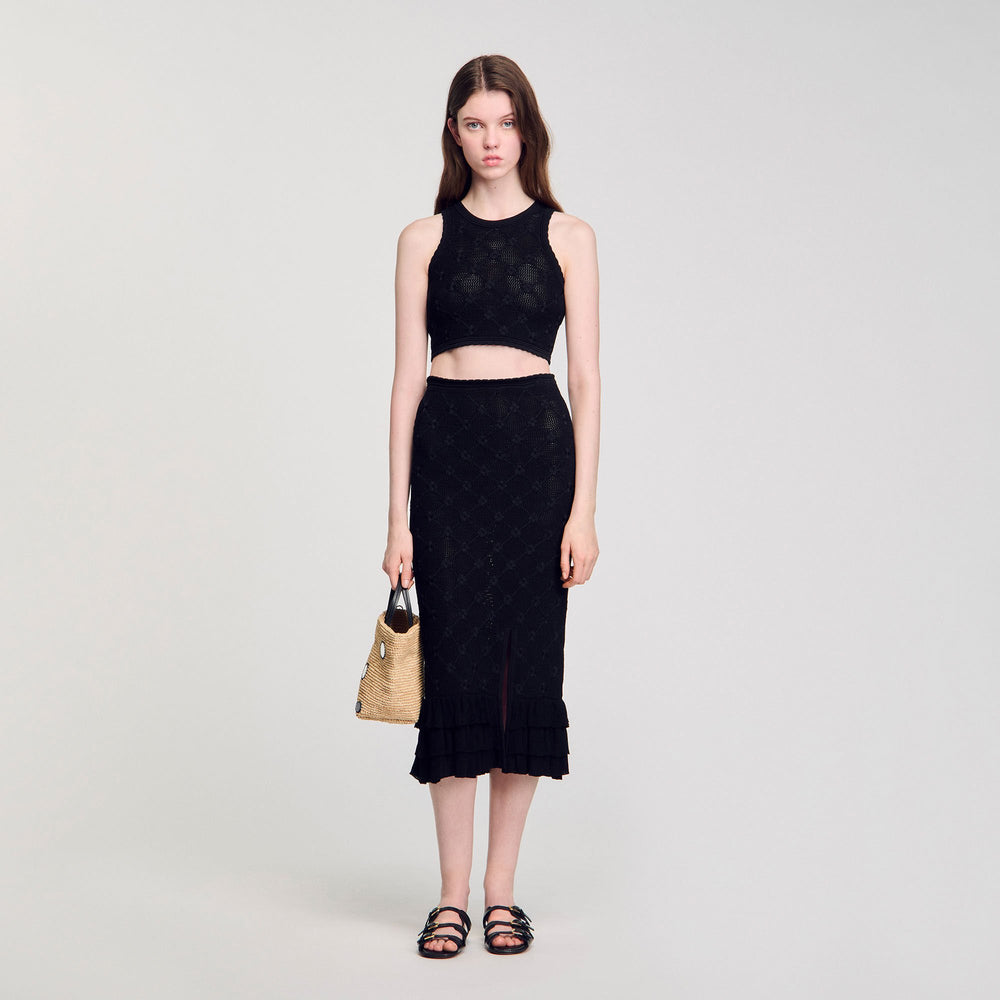 Sandro Women Knit midi skirt